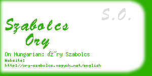 szabolcs ory business card